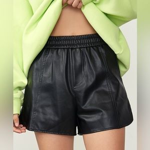 Black Faux Leather Shorts